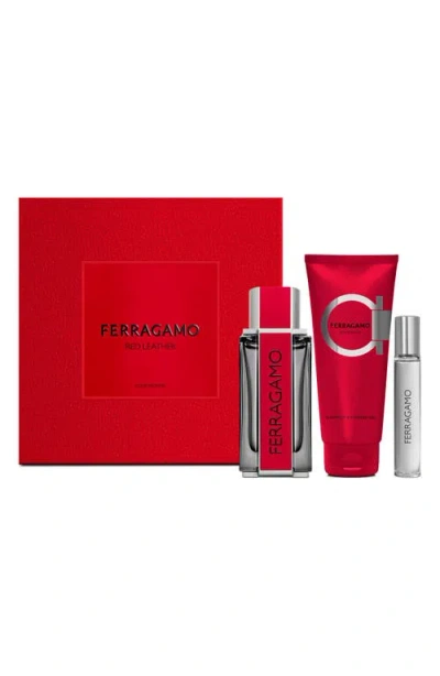 FERRAGAMO FERRAGAMO RED LEATHER EAU DE PARFUM GIFT SET (LIMITED EDITION) $166 VALUE