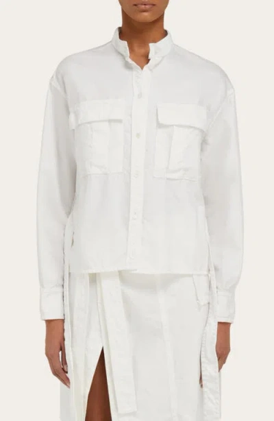 FERRAGAMO FERRAGAMO SAHARAN BELTED COTTON BLEND BUTTON-UP SHIRT