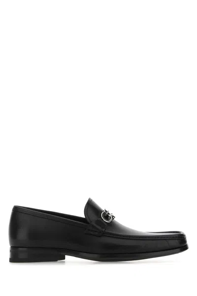 FERRAGAMO SALVATORE FERRAGAMO BLACK LEATHER LOAFERS