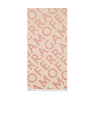 FERRAGAMO SALVATORE FERRAGAMO ALLOVER LOGO JACQUARD SCARF