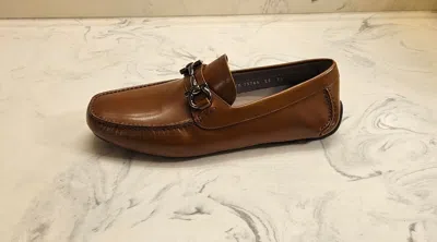 FERRAGAMO SALVATORE FERRAGAMO 'PARIGI NEW' DRIVING LOAFER BROWN MENS 7.5 EE MSRP $660