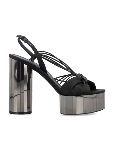 FERRAGAMO SALVATORE FERRAGAMO PLATFORM SANDAL WITH MIRRORED HEEL