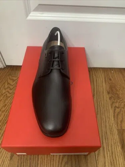FERRAGAMO SALVATORE FERRAGAMO SPENCER BLACK LEATHER MENS SHOES 7.5 EEE