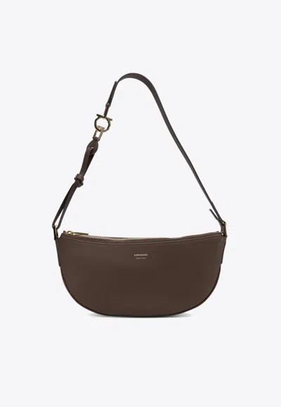 FERRAGAMO SMALL SMILE HOBO BAG IN LEATHER