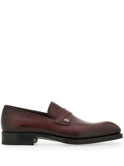FERRAGAMO TRAMEZZA LEATHER LOAFERS