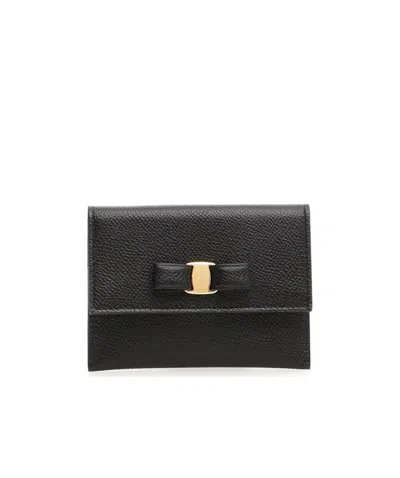FERRAGAMO SALVATORE FERRAGAMO VARA BOW DETAILED FOLDOVER CARD CASE