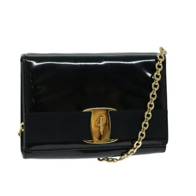 FERRAGAMO VARA PATENT LEATHER SHOULDER BAG (PRE-OWNED)