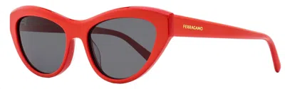 FERRAGAMO FERRAGAMO WOMEN'S CAT EYE SUNGLASSES SF1103S 600 RED 55MM