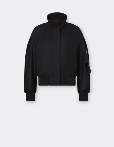 FERRARI FERRARI BOMBER JACKET IN WOOL, NYLON AND CASHMERE WITH 3D GROSGRAIN TAPING