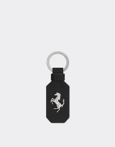 FERRARI FERRARI LEATHER KEYRING WITH PRANCING HORSE