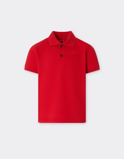 FERRARI FERRARI ORGANIC COTTON POLO SHIRT WITH FERRARI LOGO
