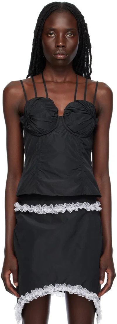 FIDAN NOVRUZOVA BLACK GATHERED TANK TOP