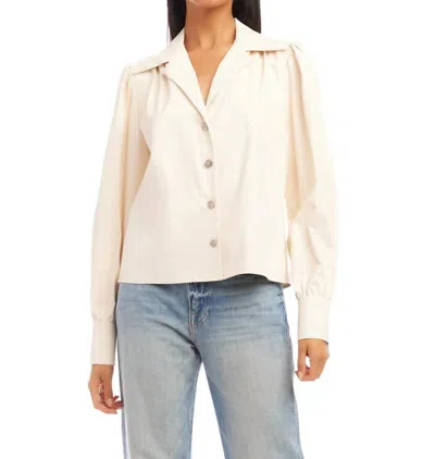 FIFTEEN TWENTY MAIA FAUX LEATHER TOP IN IVORY