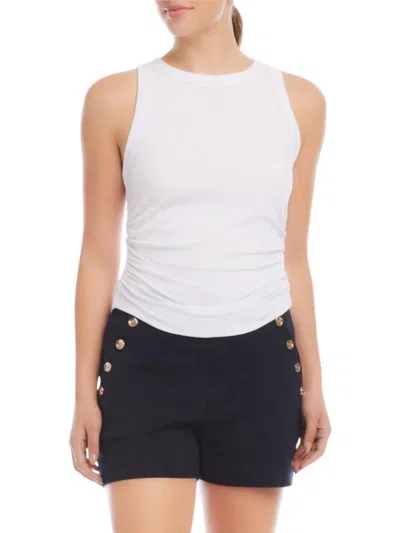 FIFTEEN TWENTY SIDE SHIRRED TANK TOP IN WHITE