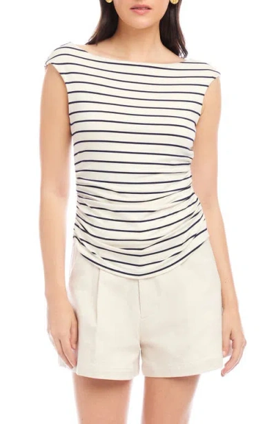 FIFTEEN TWENTY FIFTEEN TWENTY TASHA STRIPE RUCHED SIDE TOP