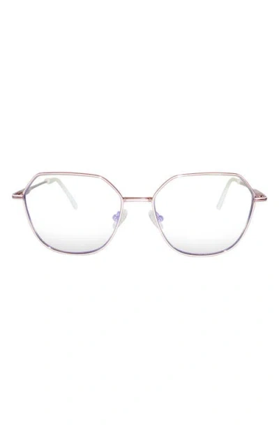 FIFTH & NINTH FIFTH & NINTH SELENA 54MM GEOMETRIC BLUE LIGHT BLOCKING GLASSES