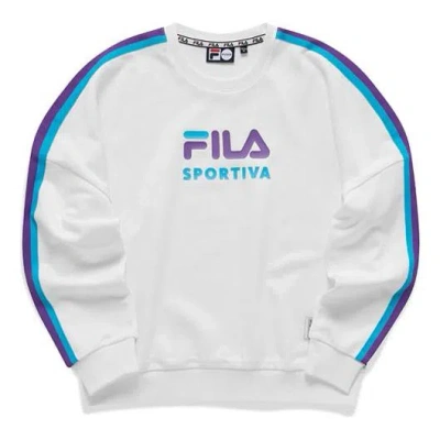 FILA FUSION (WMNS) Fila Athleisure Sports Round Neck Pullover 'White Blue Purple'