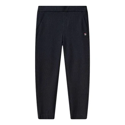 FILA FILA Stripe Straight Knit Casual Long Pants Blue