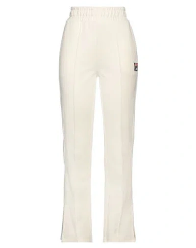 FILA FILA WOMAN PANTS IVORY SIZE L COTTON, POLYESTER
