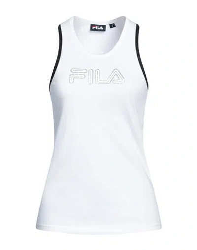 FILA FILA WOMAN TANK TOP WHITE SIZE S COTTON