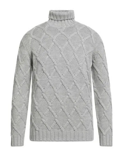 FILIPPO DE LAURENTIIS FILIPPO DE LAURENTIIS MAN TURTLENECK LIGHT GREY SIZE 44 VIRGIN WOOL