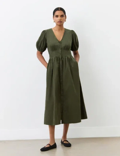 FINERY LONDON FINERY LONDON ARLOW SHORT SLEEVE CORDUROY MIDI DRESS