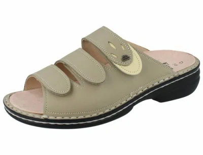 FINN COMFORT FINN COMFORT KOS DAMEN PANTOLETTEN GRÜN SCHILF/VANILLA BRIDGE