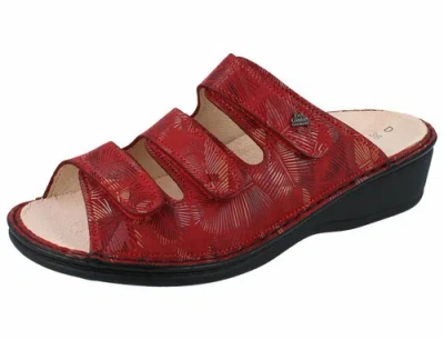 FINN COMFORT FINN COMFORT PISA DAMEN PANTOLETTE ROT CHILI/PALM