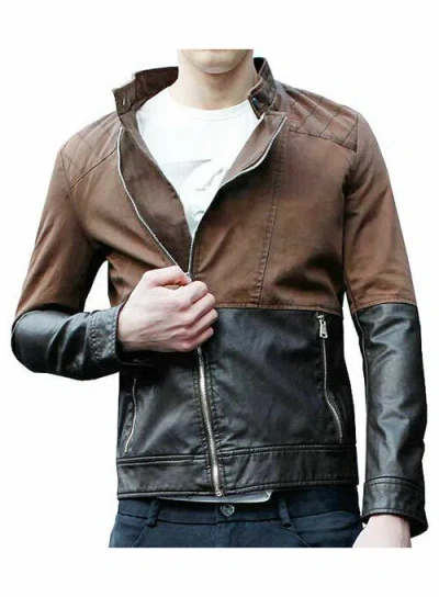 F$L HERREN ECHT LAMMLEDER BIKER STYLISCH MOTORRADJACKE -LL174