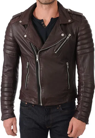F$L HERREN ECHT LAMMLEDER JACKE SLIM FIT BIKER MOTORRADJACKE -MJK26