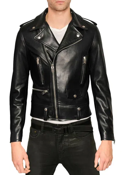 F$L HERREN ECHT LAMMLEDER SLIM FIT BIKER MOTORRADJACKE FÜR MAN -MJ0137