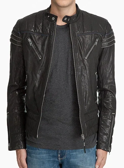 F$L HERREN GESTEPPT LEDERJACKE 100% ORIGINAL WEICHES LAMMLEDER BIKER BOMBER -LL162