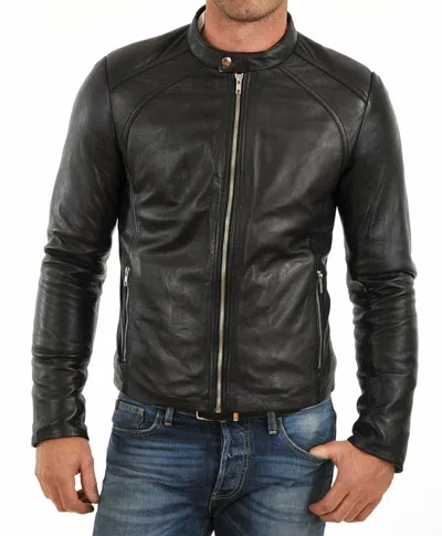 F$L HERREN GESTEPPT SCHAFSFELL ECHTLEDER REISSVERSCHLUSS BIKER MOTO SLIM FÜR JACKE