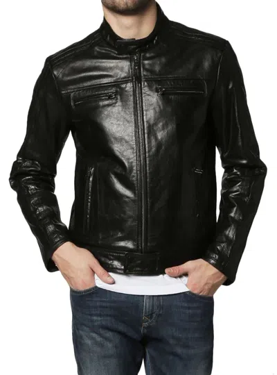 F$L HERREN MOTORRAD SCHWARZ LAMMLEDER JACKE MANTEL OUTWEARLINIE JACKEN -1504