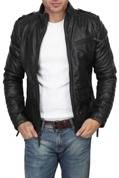 F$L HERREN SLIM FIT BIKER MOTORRAD LAMMLEDER JACKE MANTEL OUTWEARLINIE JACKET-MJ0925