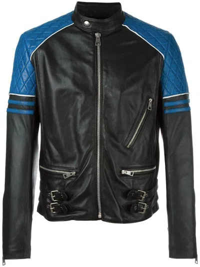 F$L HOMME VÉRITABLE CUIR D'AGNEAU WESTE STYLISHE MOTO SLIM FIT WESTE MOTARD - 081