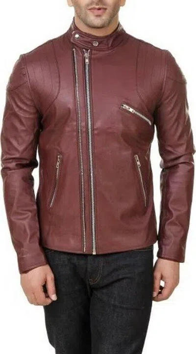 F$L NEU HERREN DESIGNER ECHT LAMMLEDER WEICH BIKER LEDERJACKE - 201