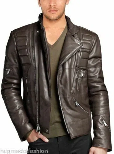 F$L NEU HERREN MOTORRAD LAMMLEDER JACKE MANTEL GRÖSSE XS S M L XL- 103