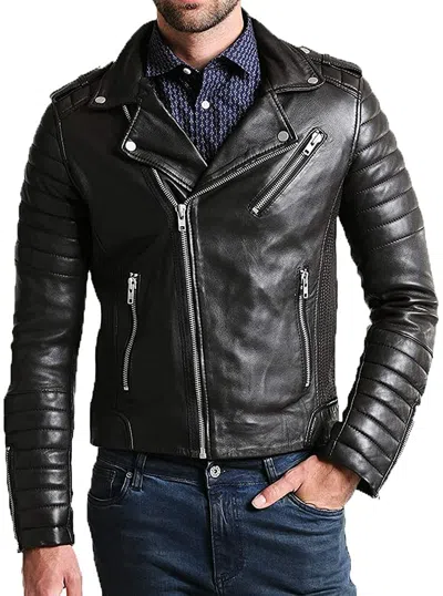 F$L NEU HERREN MOTORRAD LAMMLEDER JACKE MANTEL GRÖSSE XS S M L XL -MJK16