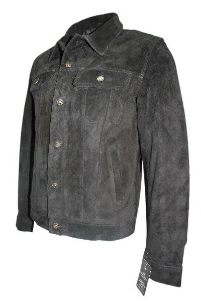 F$L NEU HERREN SCHAFSFELL WILDLEDER JACKE GRAU HANDGEFERTIGT PARTYKLEIDUNG -MS060