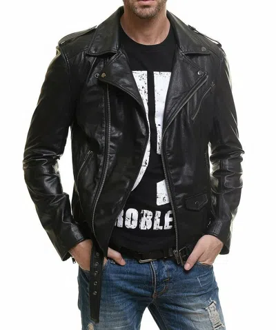 F$L ORIGINAL LAMMLEDER DESIGNER JACKE MOTORRAD BIKER HERREN S M L XL- MJ0649