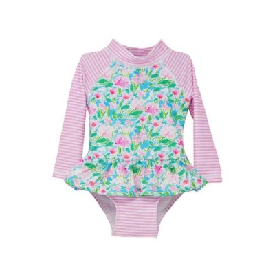 FLAP HAPPY FLAP HAPPY GIRLS'  SUN PROTECTIVE UPF 50+ ALISSA INFANT RUFFLE RASH GUARD SWIMSUIT
