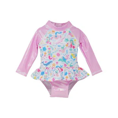 FLAP HAPPY FLAP HAPPY GIRLS'  SUN PROTECTIVE UPF 50+ ALISSA INFANT RUFFLE RASH GUARD SWIMSUIT
