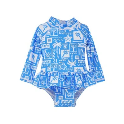 FLAP HAPPY FLAP HAPPY GIRLS'  SUN PROTECTIVE UPF 50+ ALISSA INFANT RUFFLE RASH GUARD SWIMSUIT
