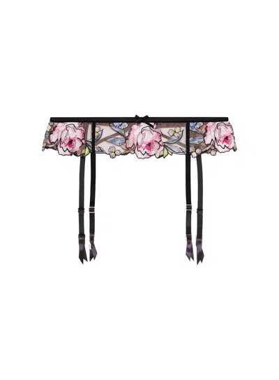 FLEUR DU MAL FIDELIA EMBROIDERY GARTER BELT