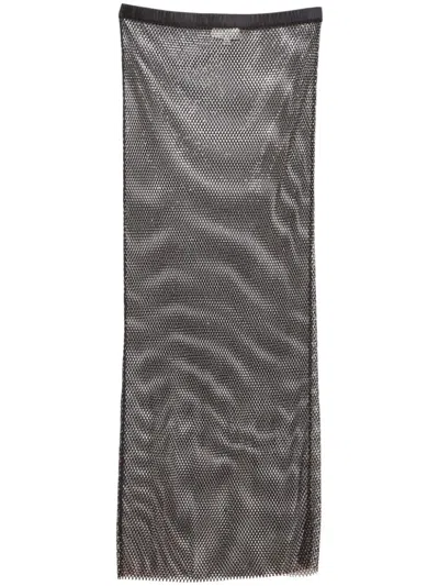 FLEUR DU MAL EMBELLISHED FISHNET MAXI SKIRT