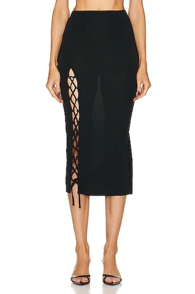 FLEUR DU MAL JERSEY LACE UP SKIRT