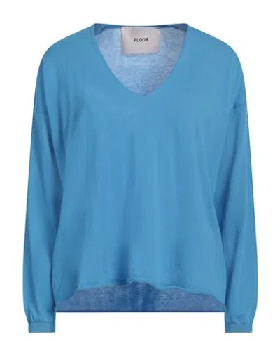 FLOOR FLOOR WOMAN SWEATER AZURE SIZE XS COTTON