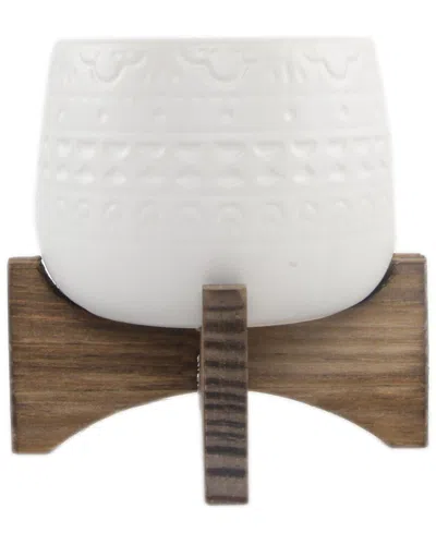 FLORA BUNDA FLORA BUNDA 3.5IN MAYAN CERAMIC PLANTER ON STAND