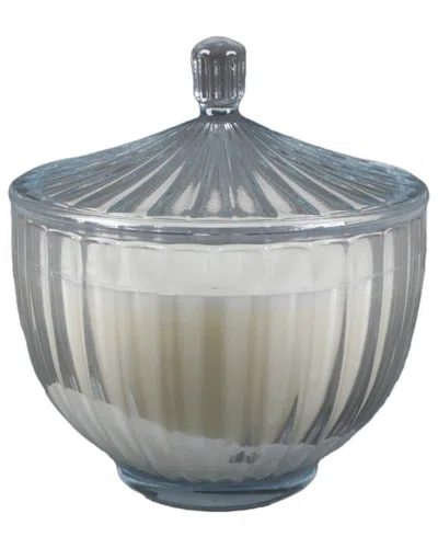 FLORA BUNDA FLORA BUNDA 5.5IN GLASS RIB APOTHECARY CANDLE WITH LID - SANTAL